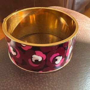 Kate Spade Pink and Gold Floral Bangle